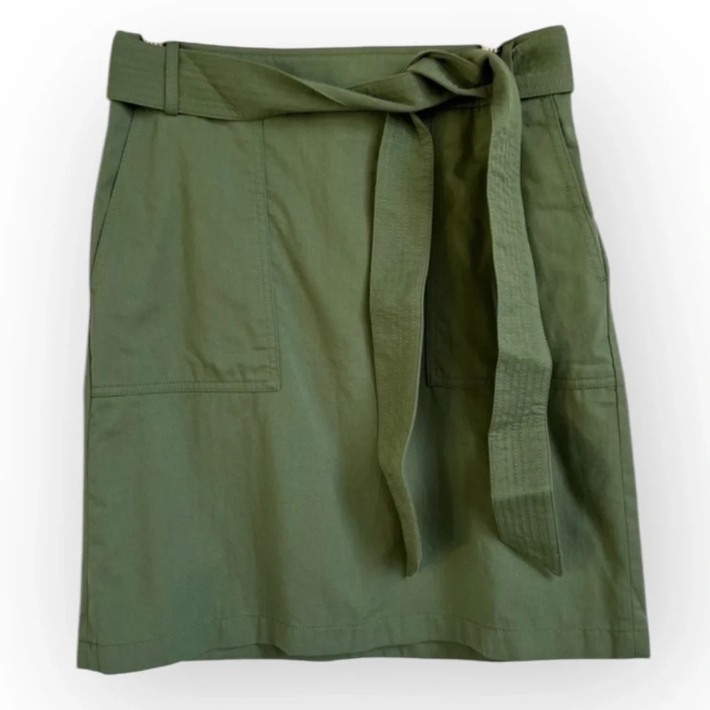 J. Crew Factory Olive Green Belted Utility Skirt